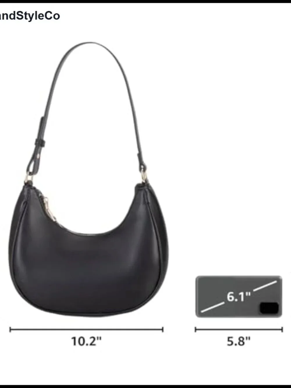 Crescent Hobo Shoulder Bag Women PU Leather Mini Clutch Purse Tote Handbag